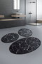 Mijölnir Juego de alfombrillas de baño Marble - Black, 3 piezas